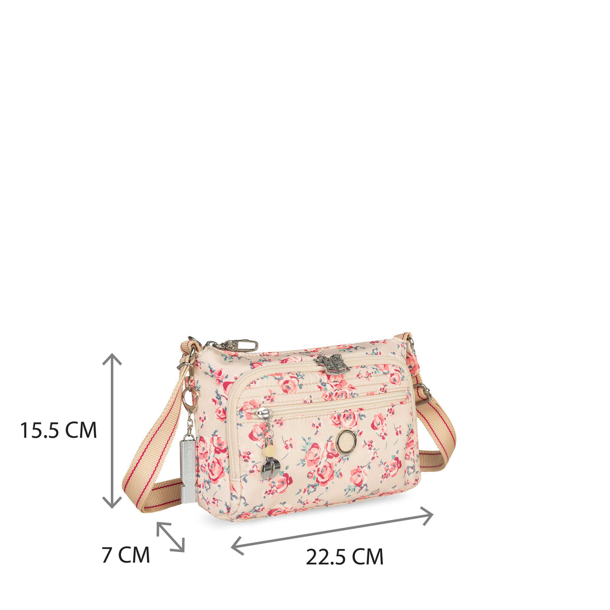 BFYP2564-598 Flower Beige Vintage Bouquet Crossbody Size