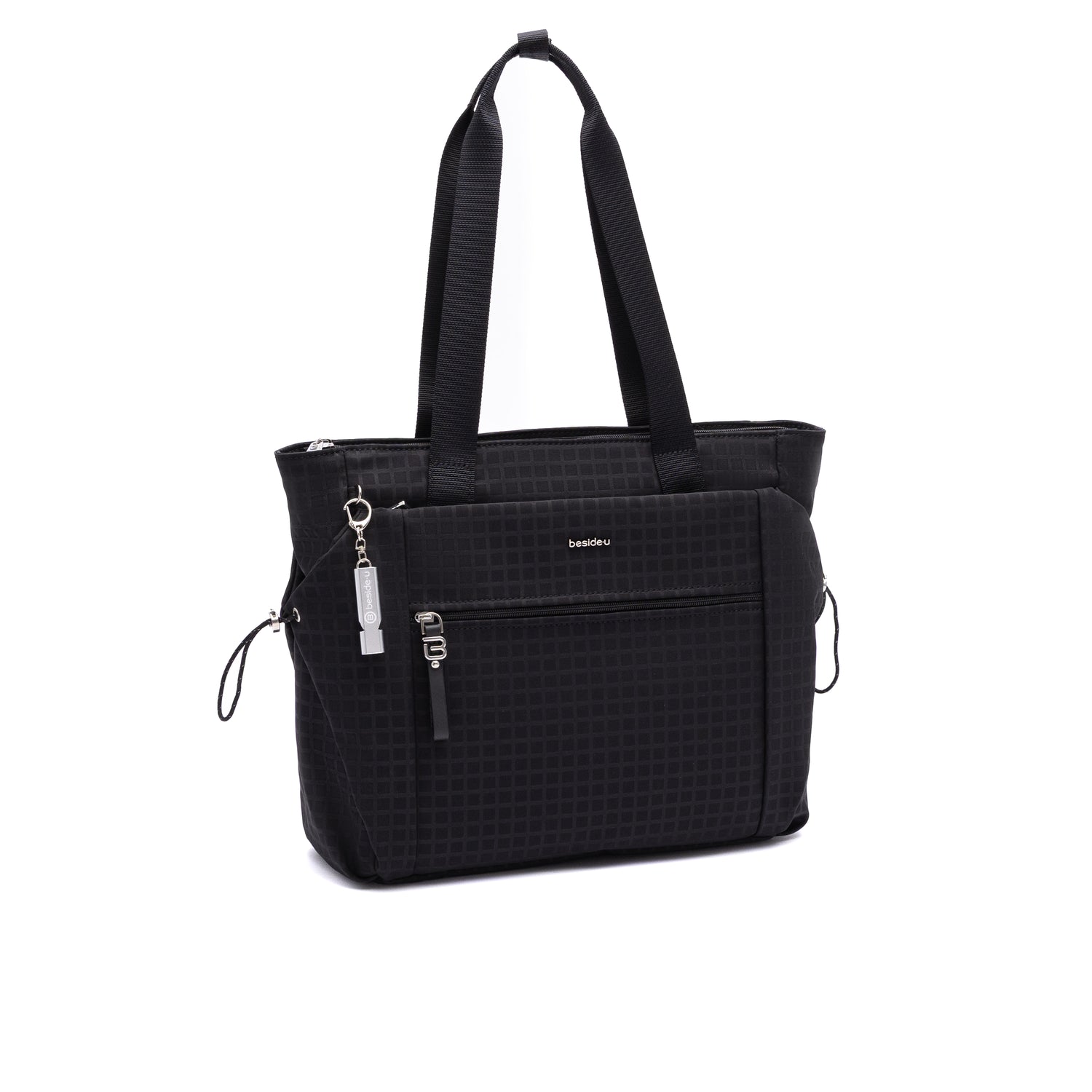 BAN2502-100 Basil Black Tote Angled