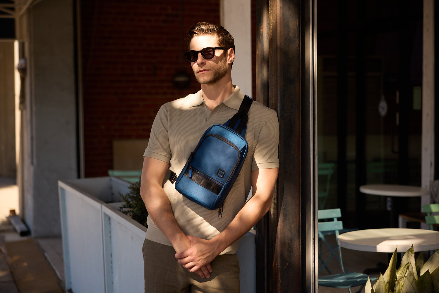 BAPC2206R1-300 Tale Blue Sling Bag Model