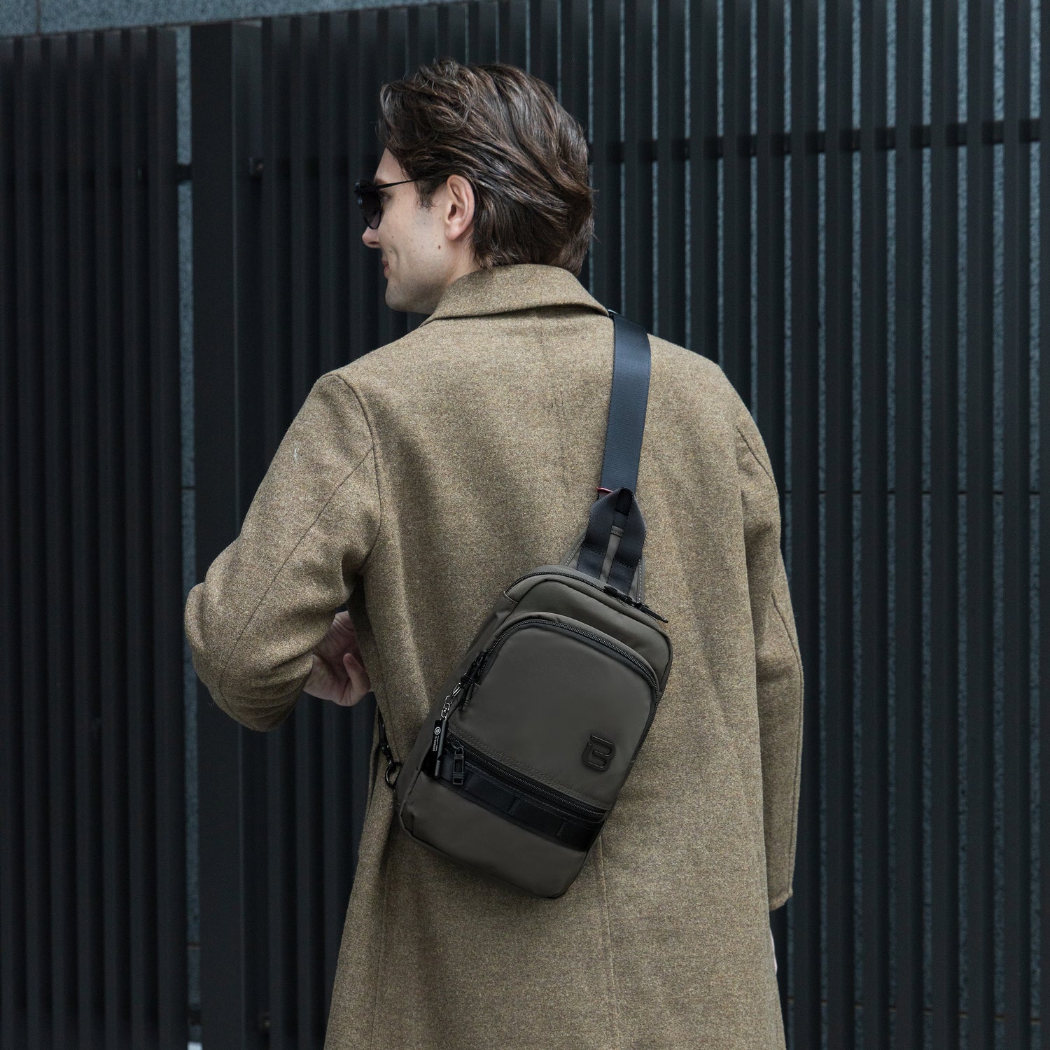 BAPC2206R1-600 Radiant Grey Sling Bag Model Standing