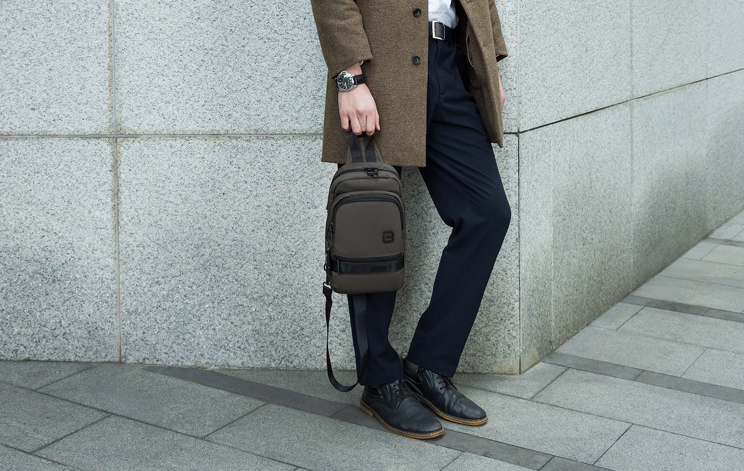 BAPC2206R1-600 Radiant Grey Sling Bag Standing