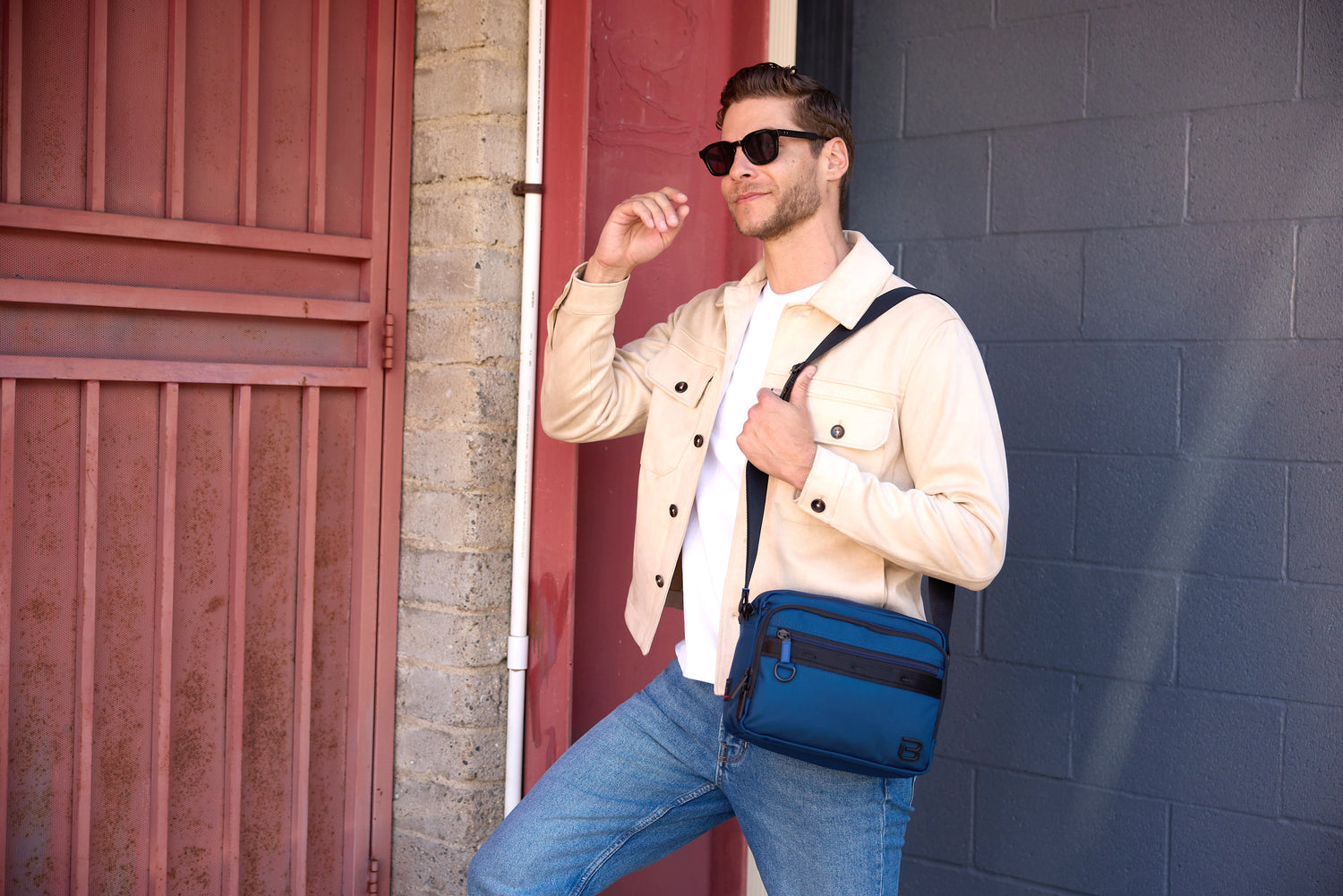 BAPC2212R2-300 Recital Blue Crossbody Model Sunglasses