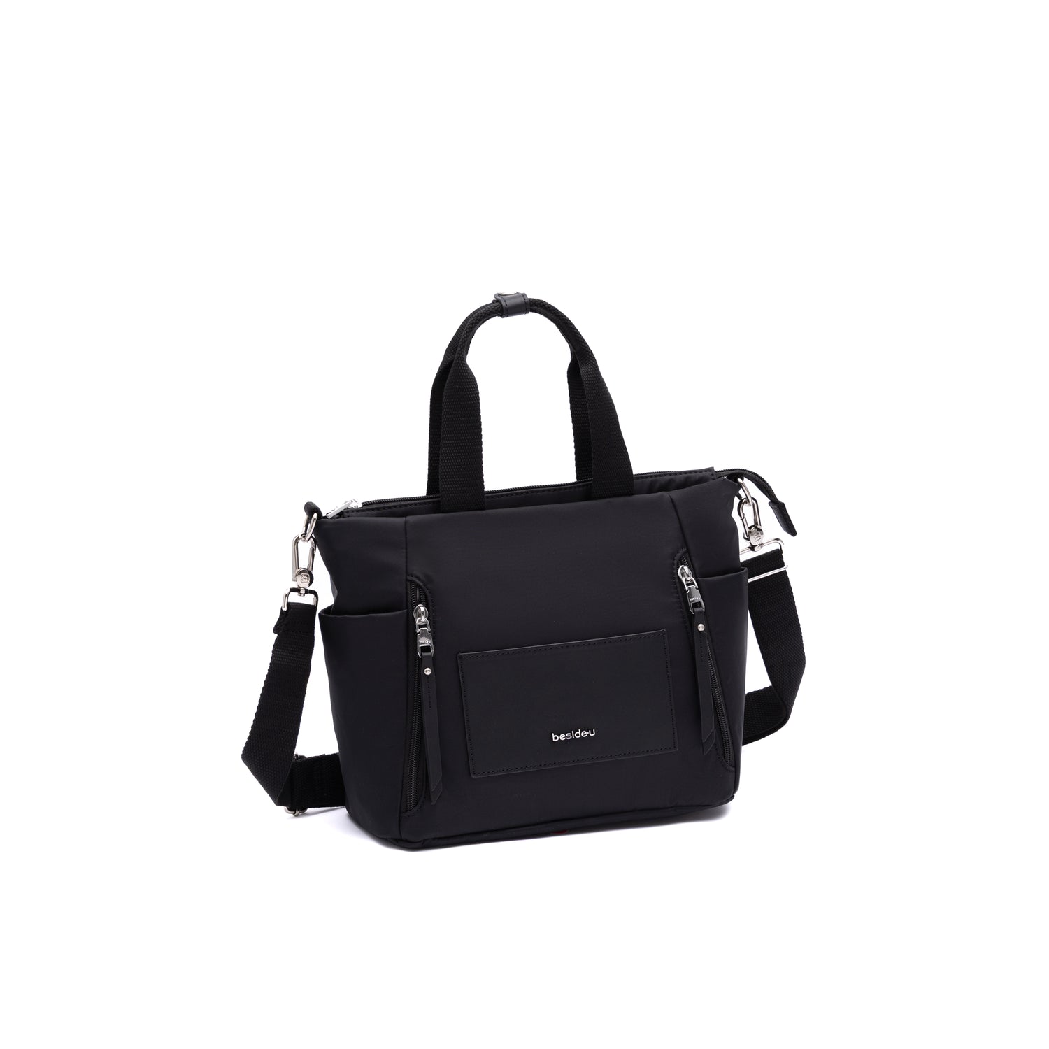 BBY2502-100 Rumble Black Satchel Angled