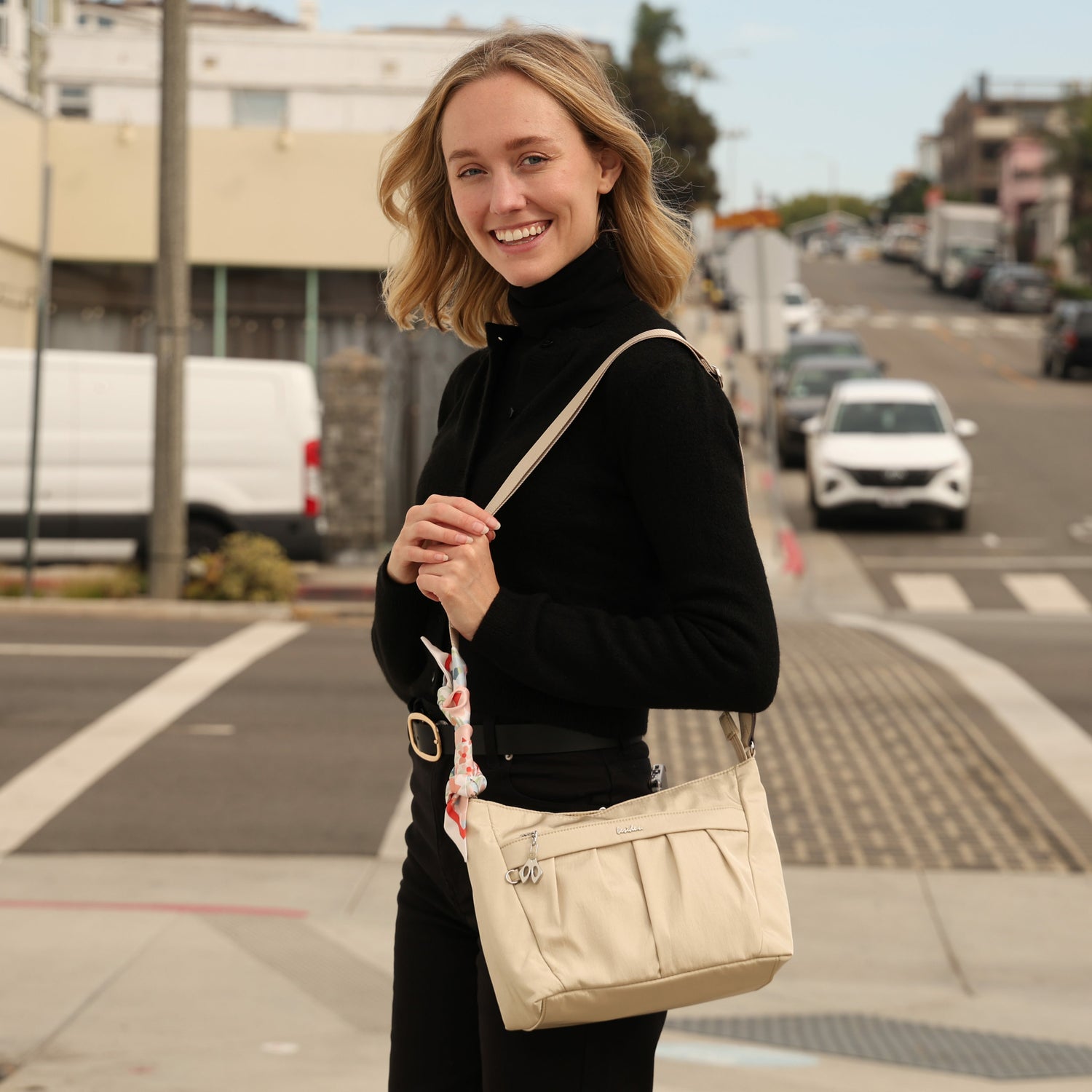 BCSA2407-769 Kindred Silky Beige Crossbody Model
