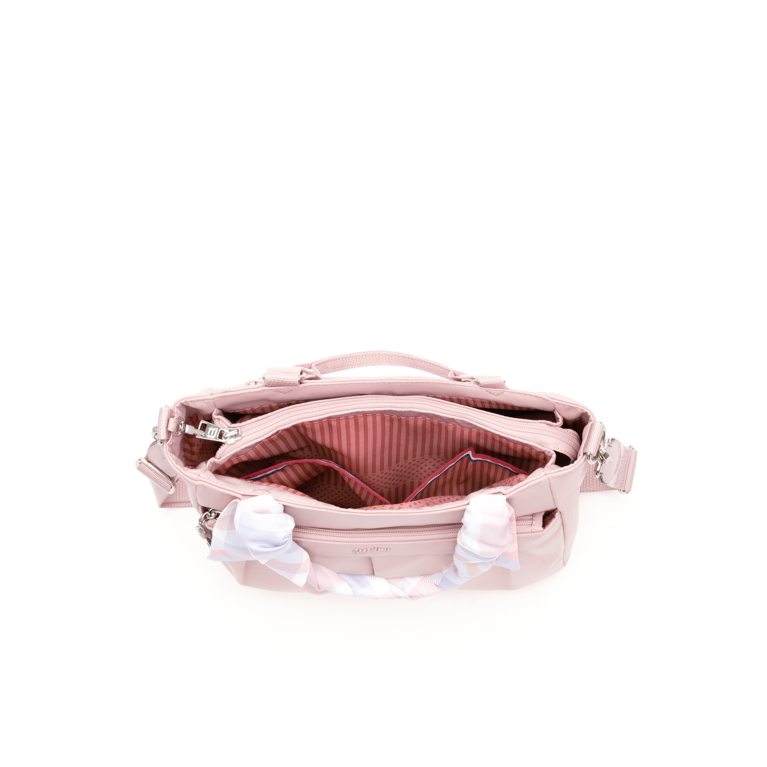 BCSA2416-954 Wise Happy Pink Satchel Inside Compartments