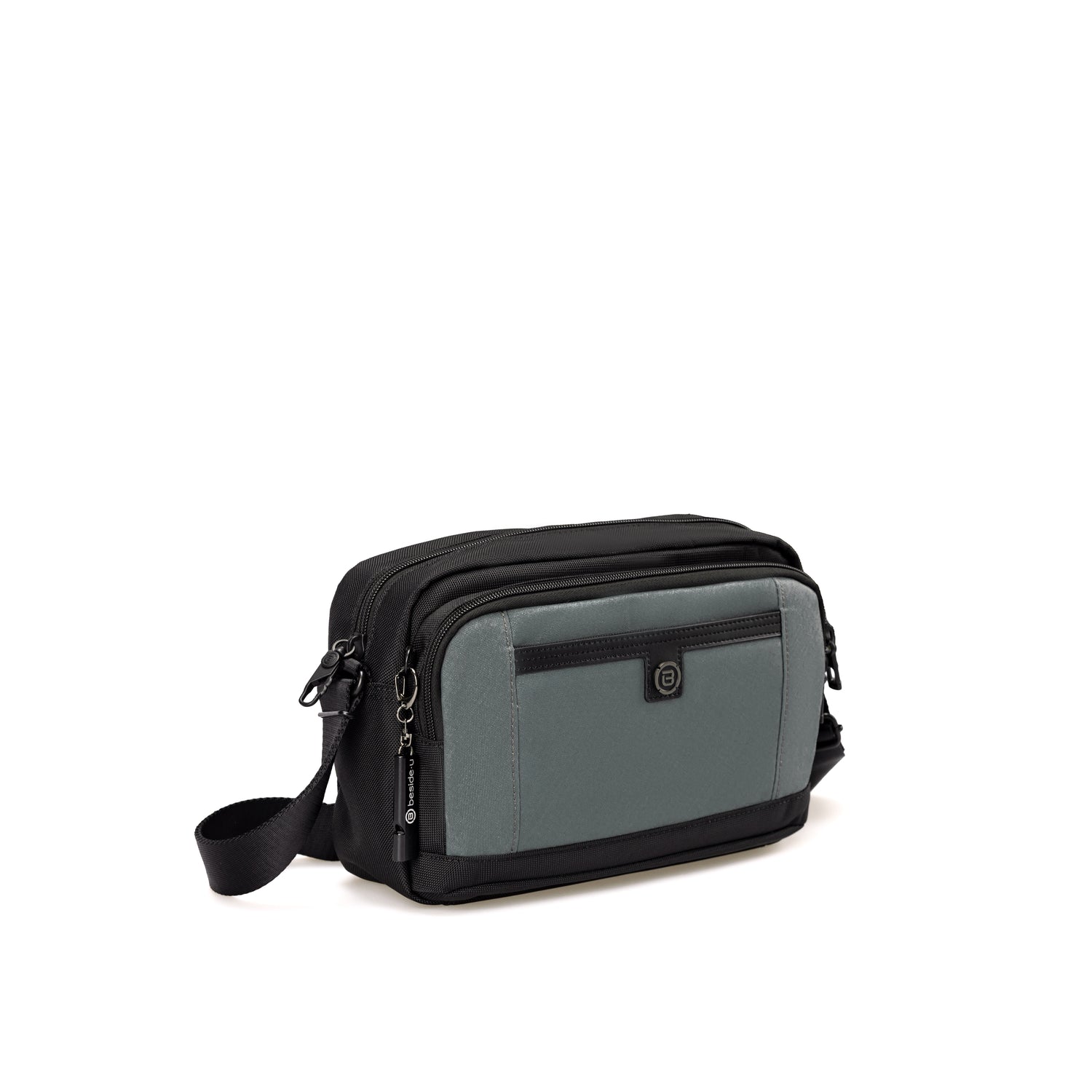 BDA2502-1A7 Davis-02 Black/Grey Crossbody Angled