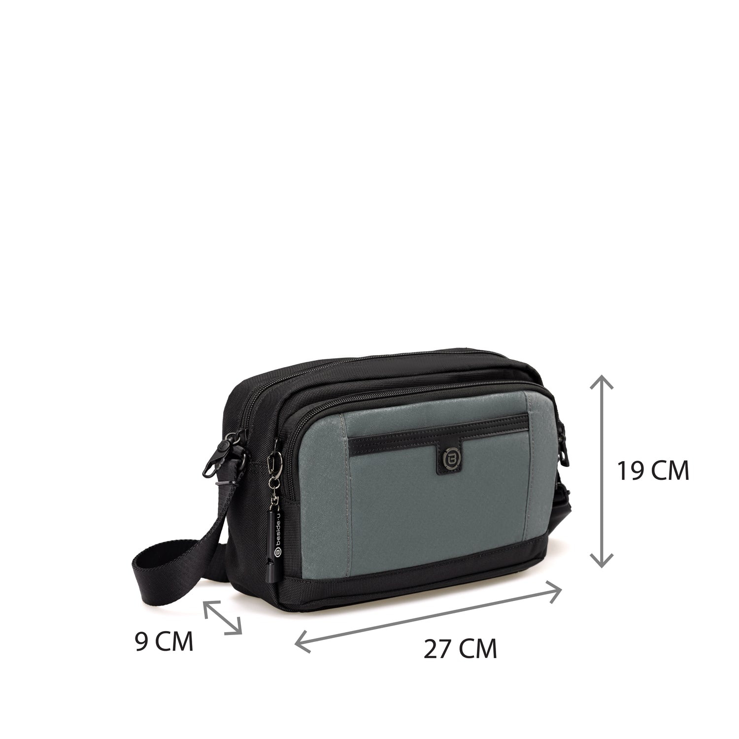 BDA2502-1A7 Davis-02 Black/Grey Crossbody Size