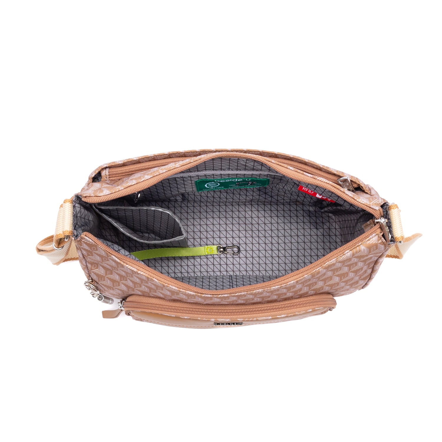 BDY2511-773 Onyx Camel Brown Crossbody Inside Main
