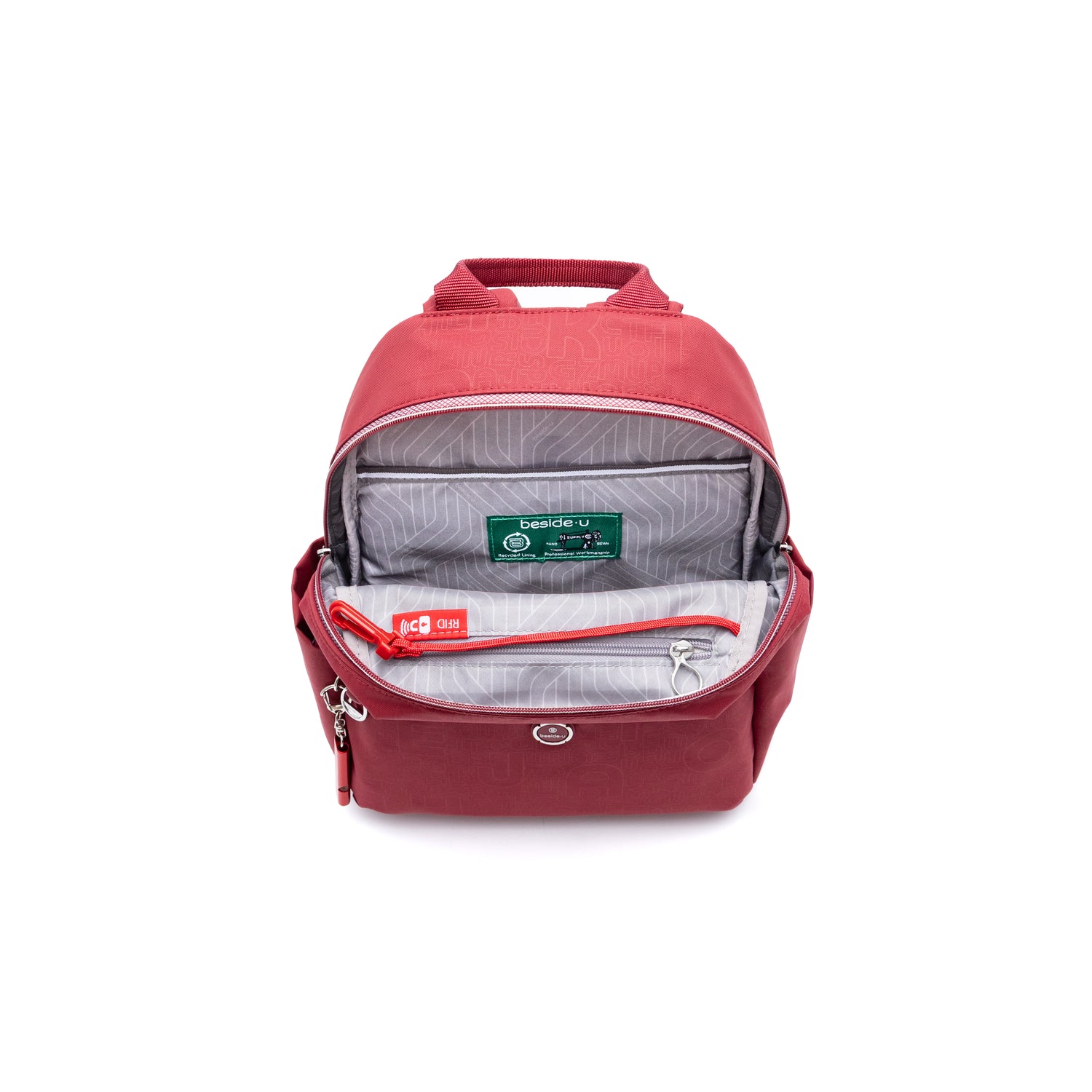 BFY2504-214 Paragon Dark Red Backpack Inside