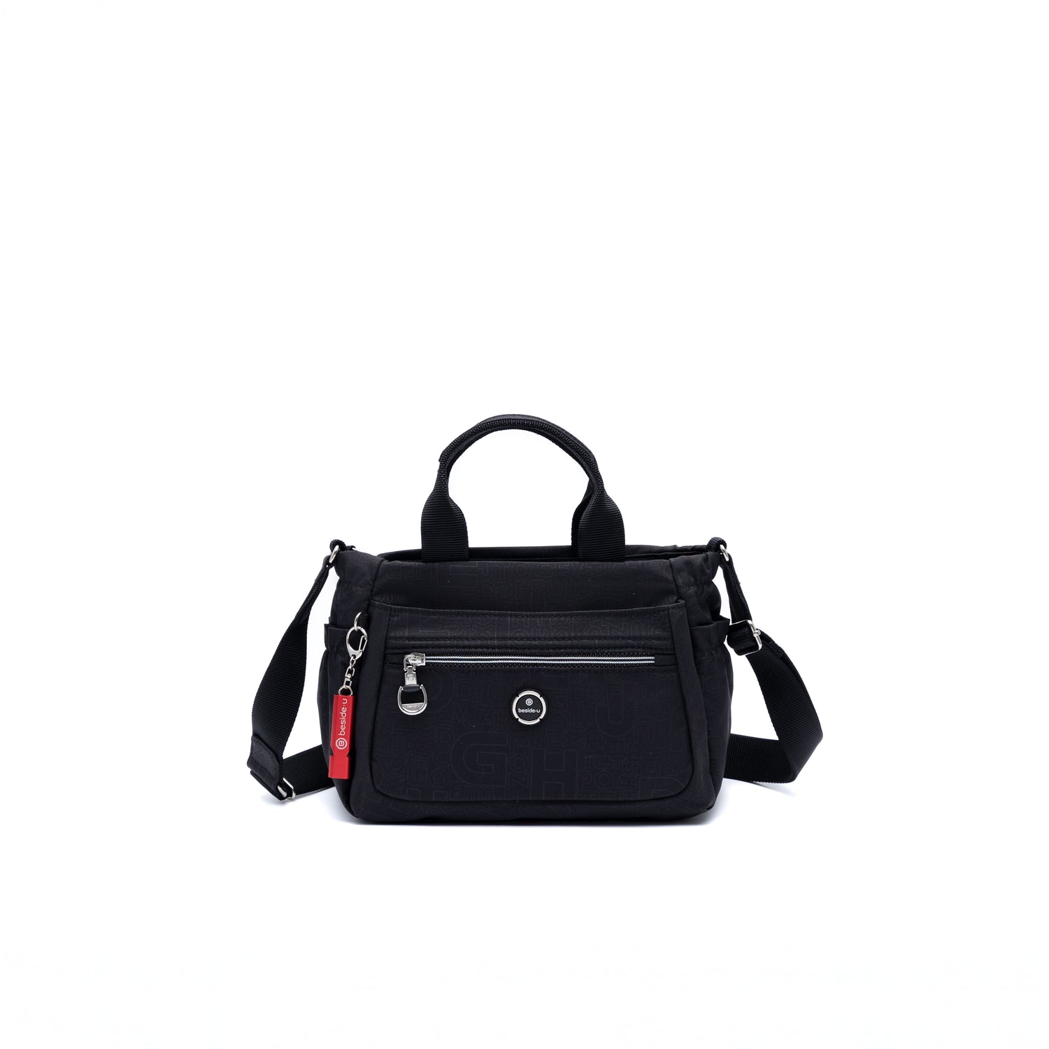 BFY2514-1C1 Novelty New Embossed Black Satchel Front