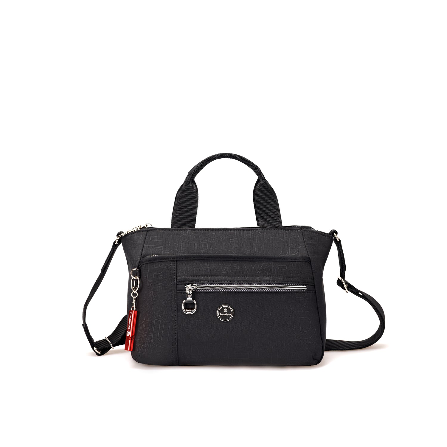 BFY2516-1C1 Overture New Embossed Black Satchel Front