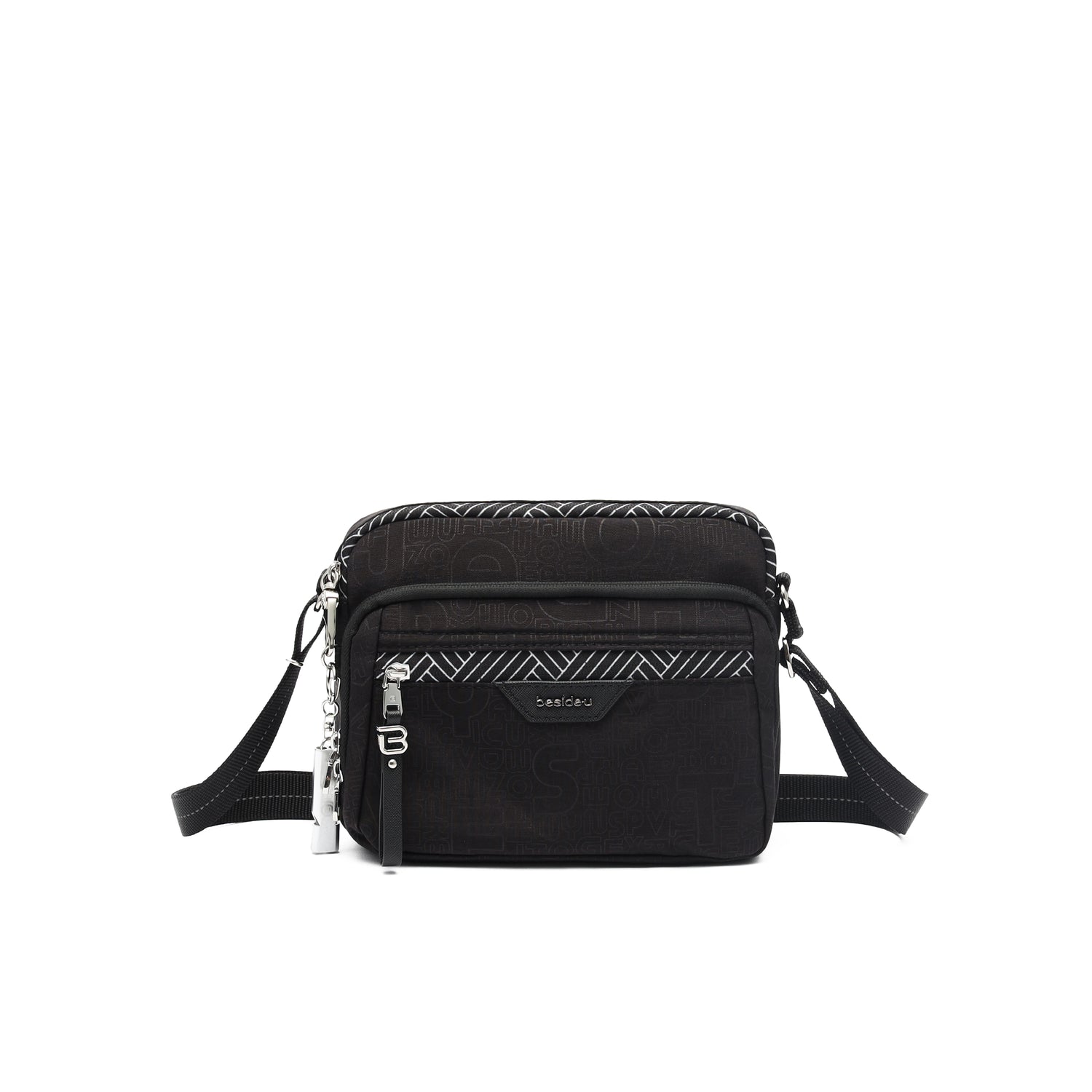 BFYN2301-1C1 Realize New Embossed Black Crossbody Front