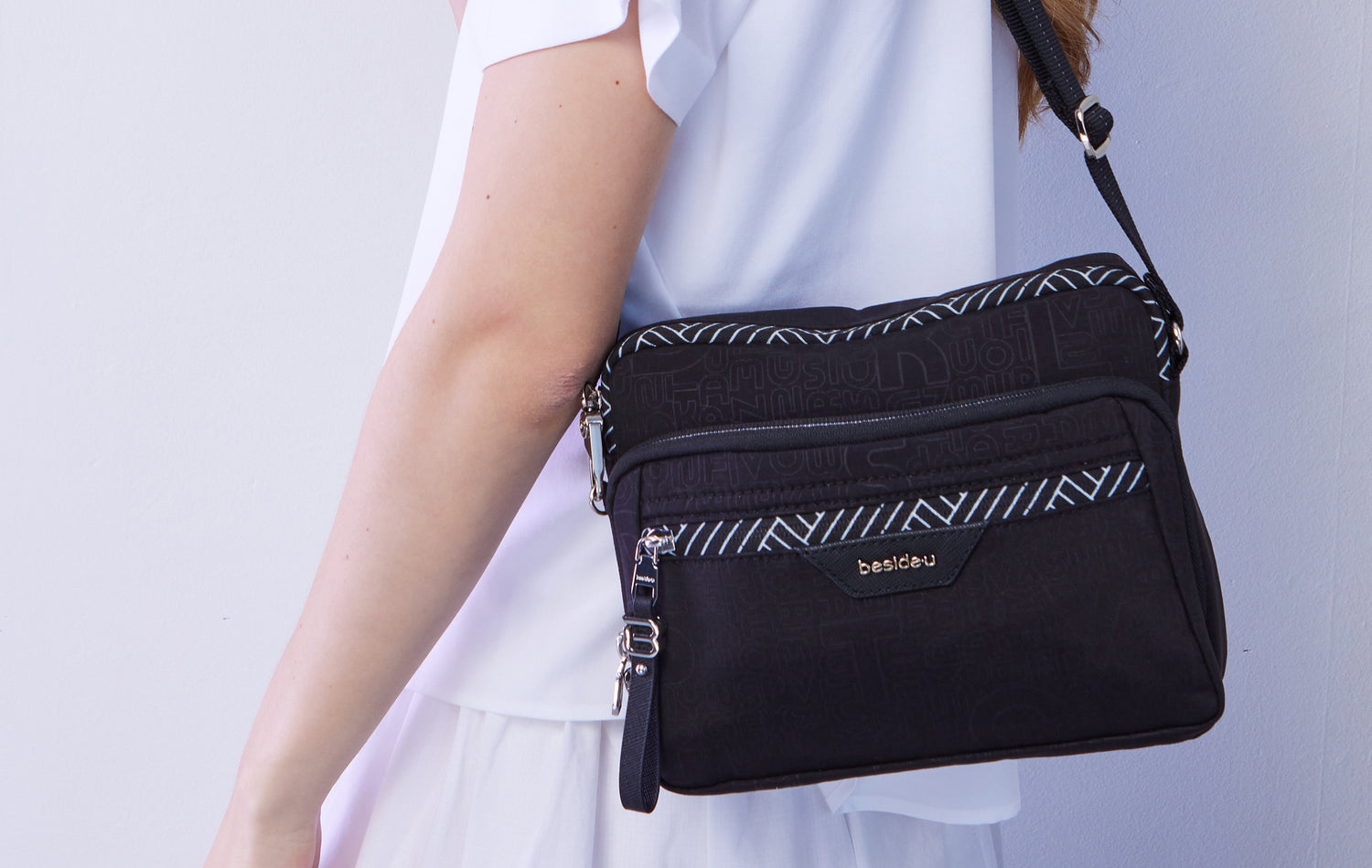 BFYN2301-1C1 Realize New Embossed Black Crossbody Model