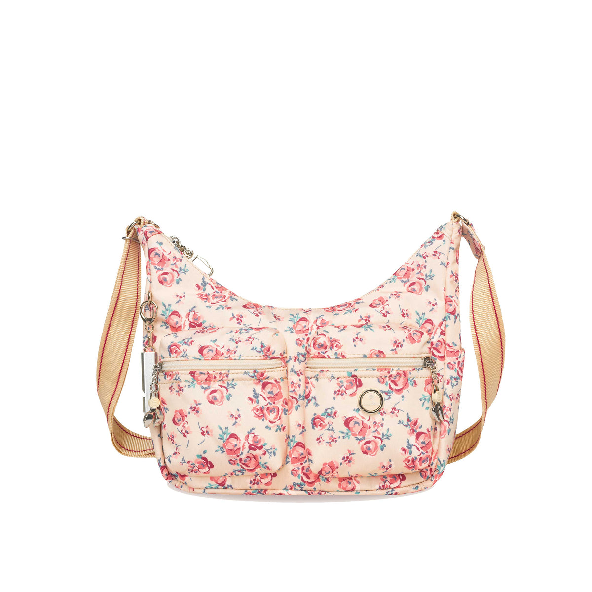 BFYP2601-598 Zinnia Beige Vintage Bouquet Crossbody Front