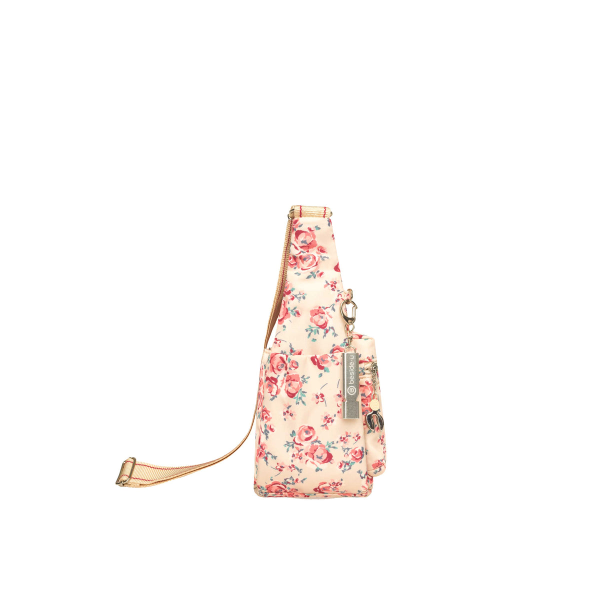BFYP2601-598 Zinnia Beige Vintage Bouquet Crossbody Left
