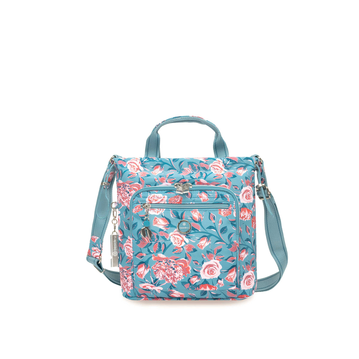 BFYP2616-3L8 Orchid Slate Blue Petals Satchel Front