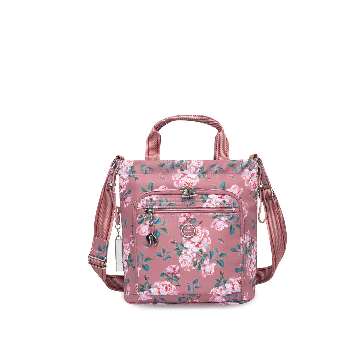 BFYP2616-965 Orchid Rose Blooms Satchel Front