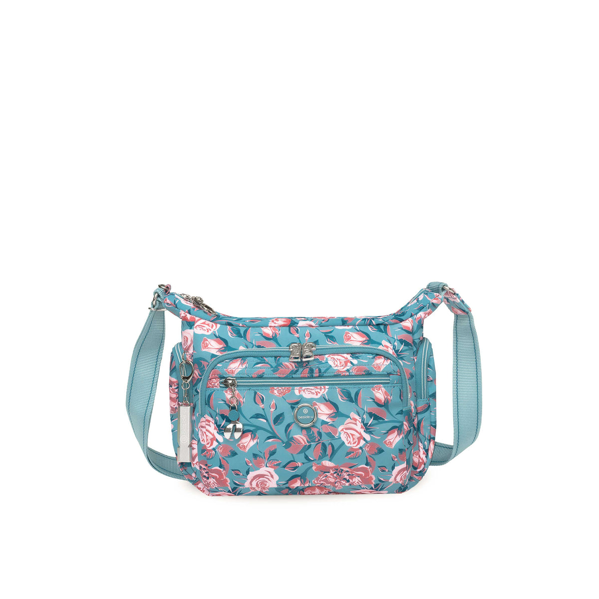 BFYP26214S-3L8 Begonia Slate Blue Petals Crossbody Front