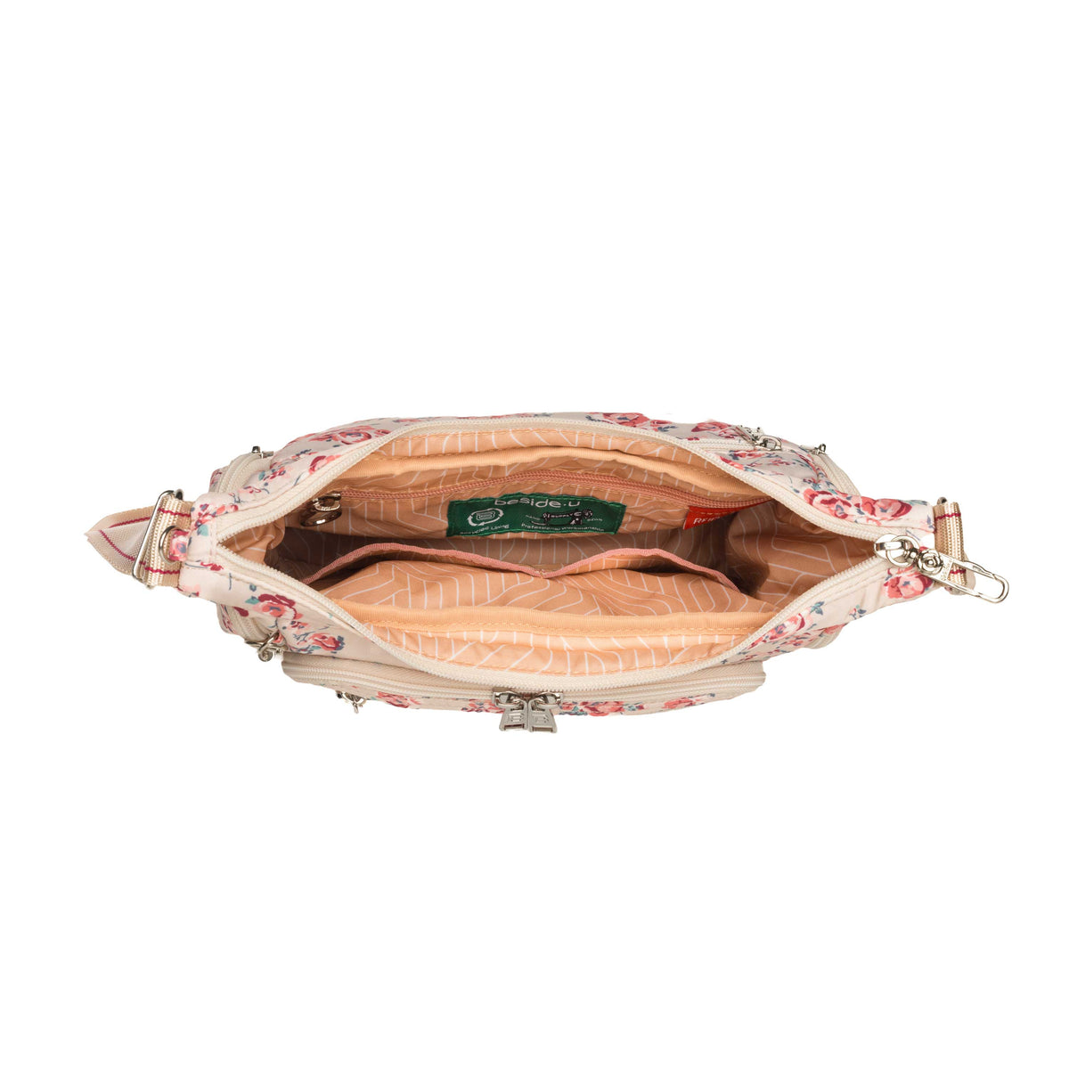 BFYP26214S-598 Begonia Beige Vintage Bouquet Crossbody Inside Main