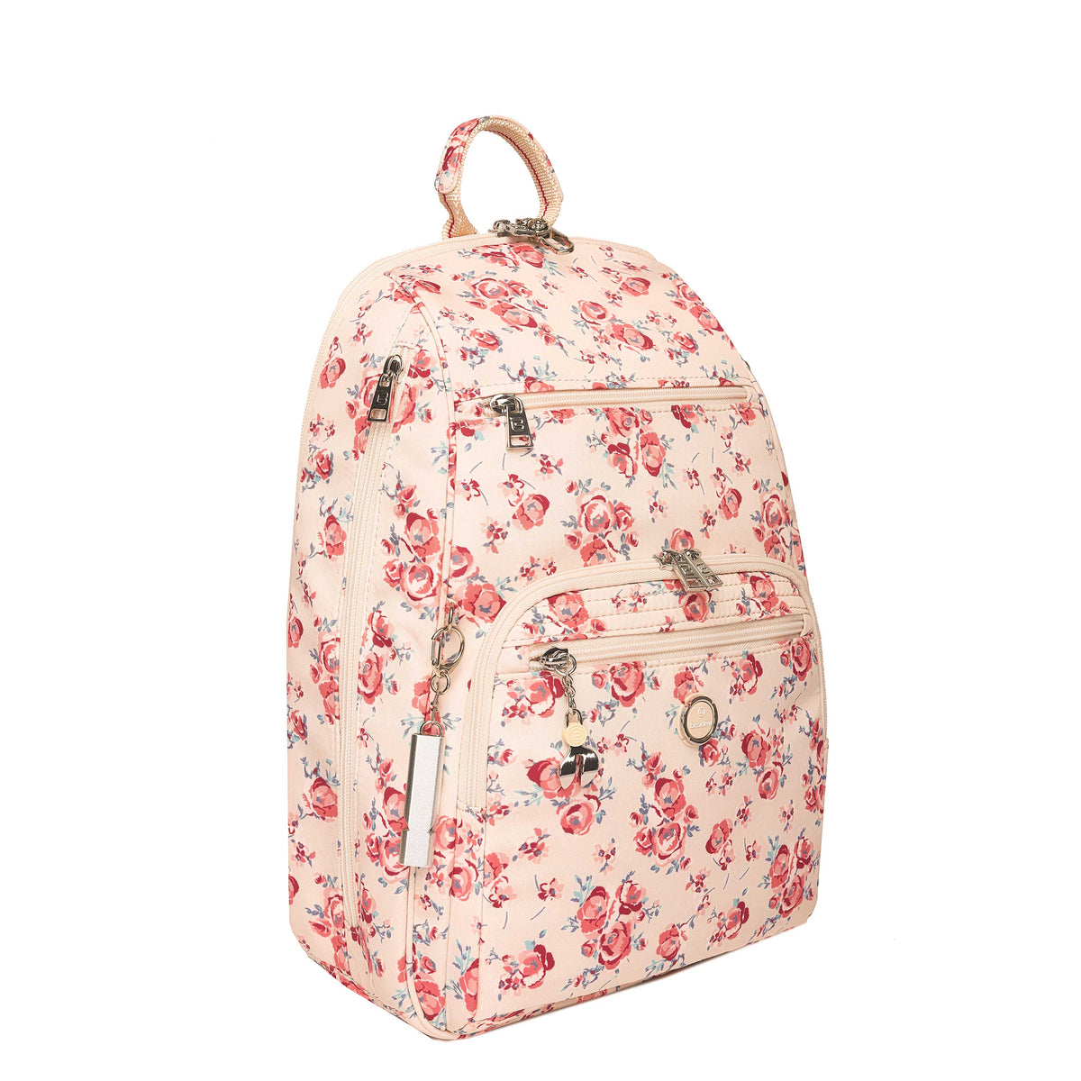 BFYP262314-598 Daffodil Beige Vintage Bouquet Backpack Angled