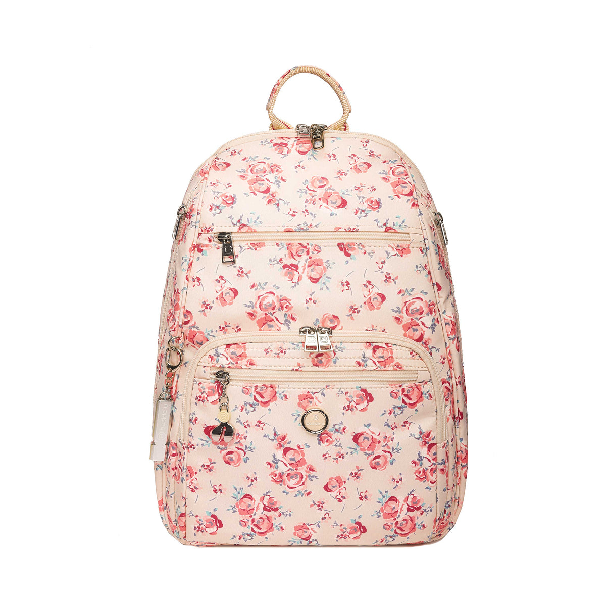 BFYP262314-598 Daffodil Beige Vintage Bouquet Backpack Front
