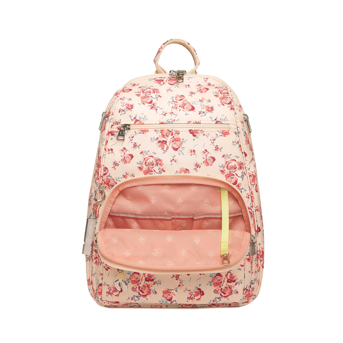 BFYP262314-598 Daffodil Beige Vintage Bouquet Backpack Inside Front