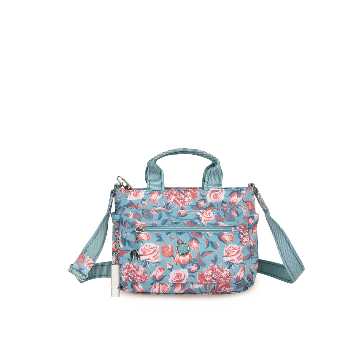 BFYP2631-3L8 Petunia Slate Blue Petals Satchel Front