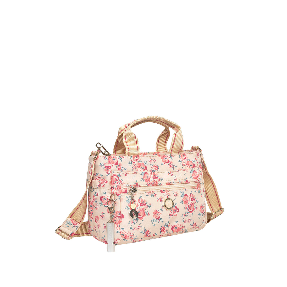 BFYP2631-598 Petunia Beige Vintage Bouquet Satchel Angled