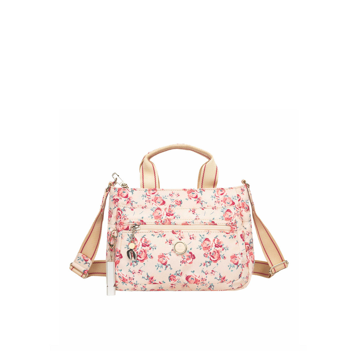 BFYP2631-598 Petunia Beige Vintage Bouquet Satchel Front