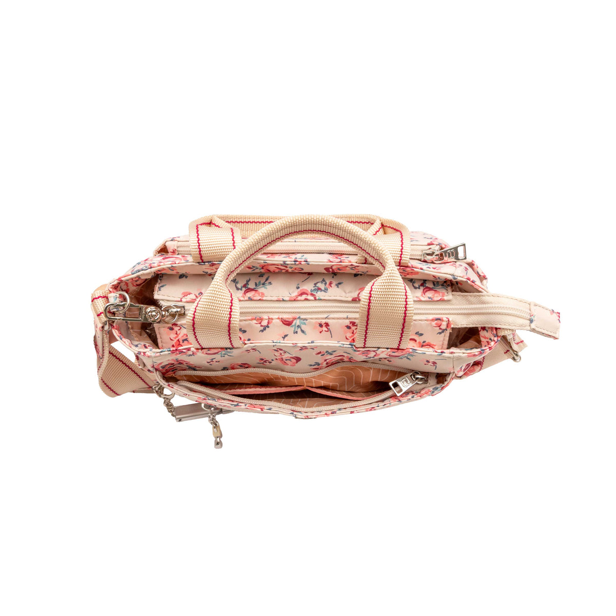 BFYP2631-598 Petunia Beige Vintage Bouquet Satchel Inside Front