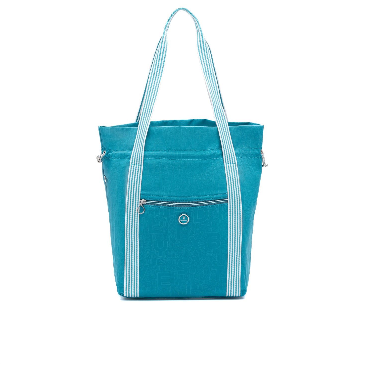 BFYSH2502-373 Canvas Peacock Blue Shopper Front
