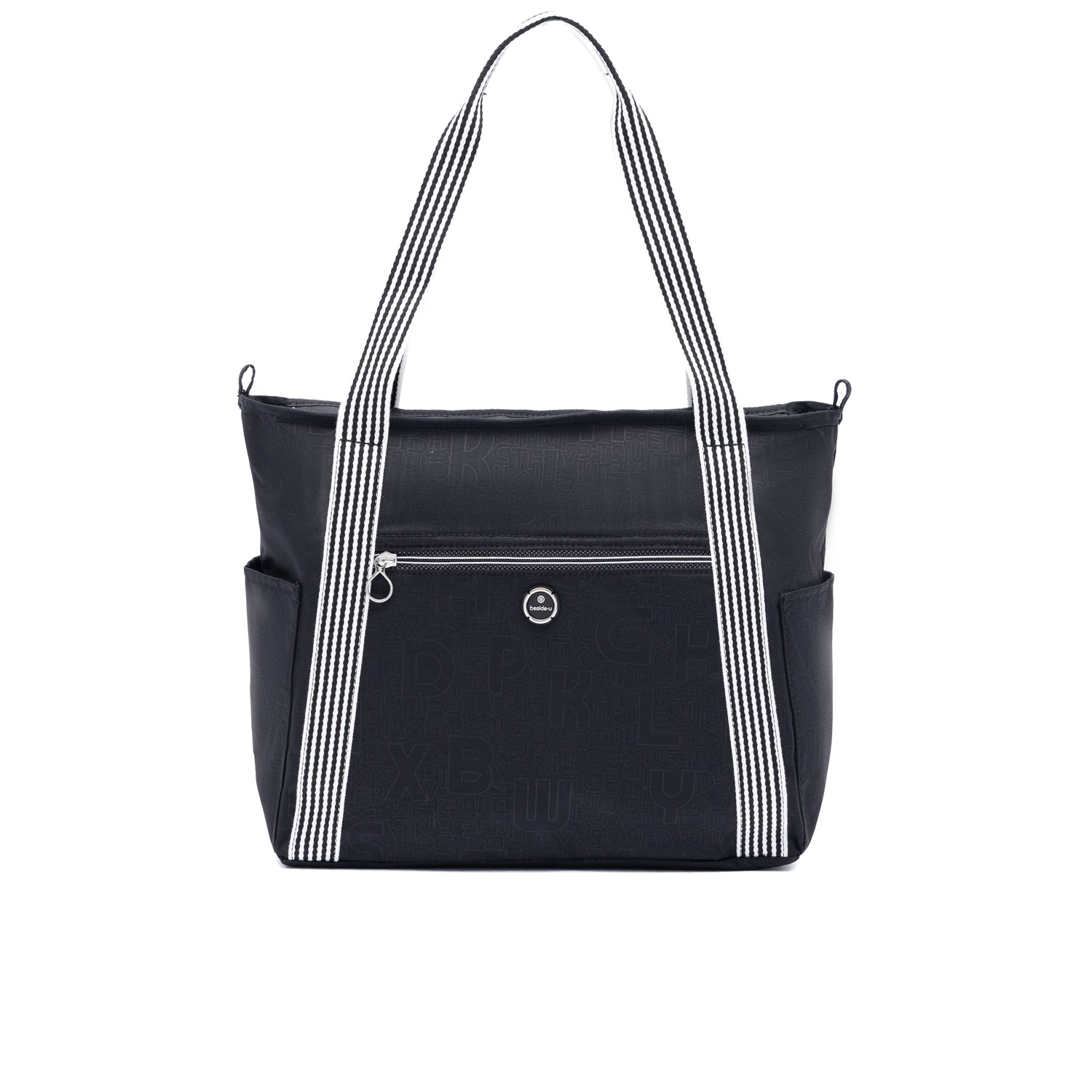 BFYSH2503-1C1 Palette New Embossed Black Shopper Front