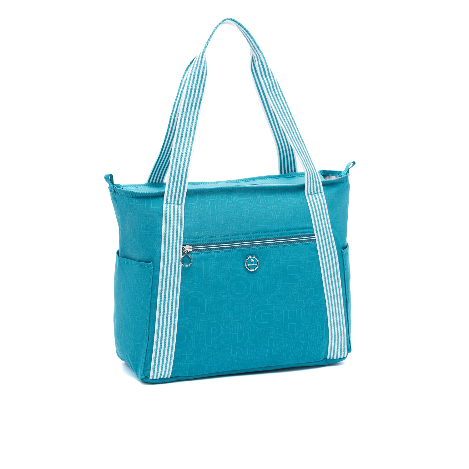 BFYSH2503-373 Palette Peacock Blue Shopper Angled