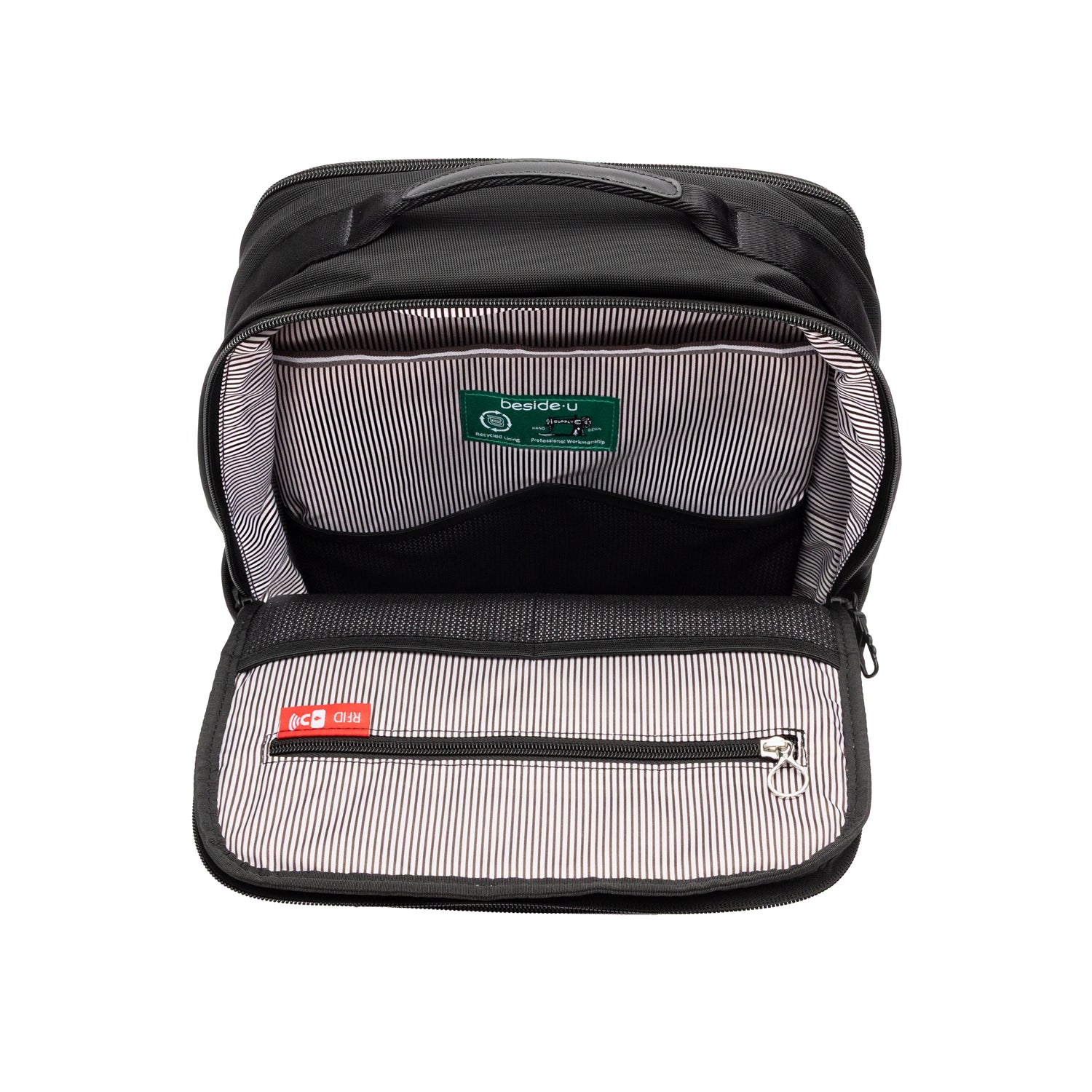 BMO2501-100 Morrison-01 Black Backpack Inside Main