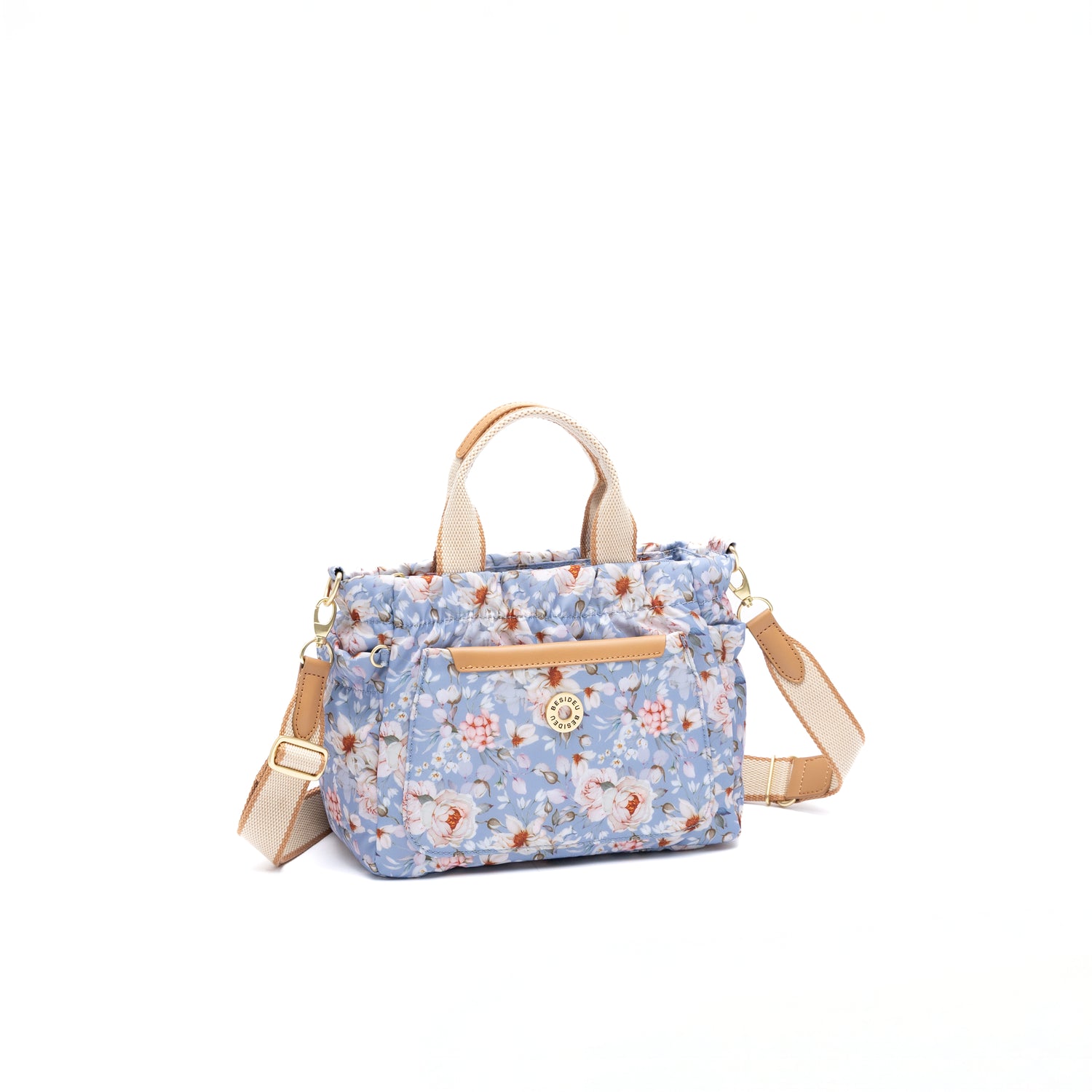 BNE2401-3K6 Adorn Petal Mist Blue Satchel Angled