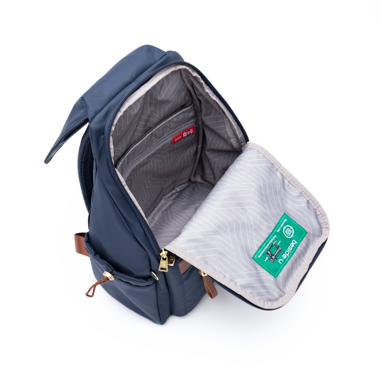 BNE2404-3D2 Gather Mood Blue Backpack Inside