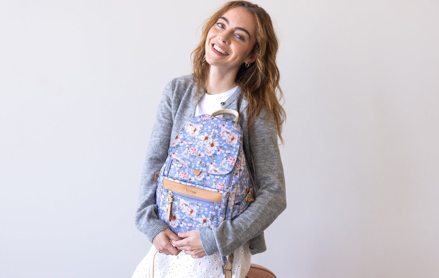 BNE2404-3K6 Gather Petal Mist Blue Backpack Model