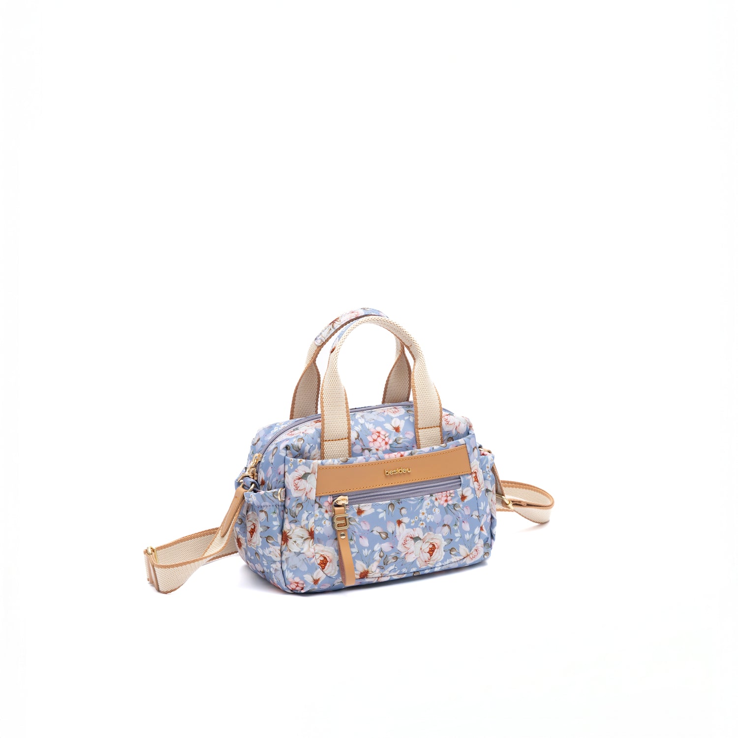 BNE2407-3K6 Mystery Petal Mist Blue Satchel Angled