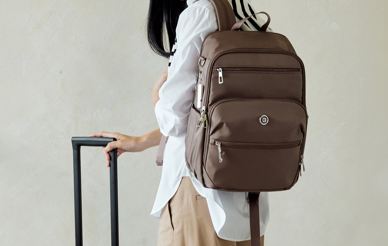 BNU2342-765 Velocity Brown Grey Backpack Model Travel