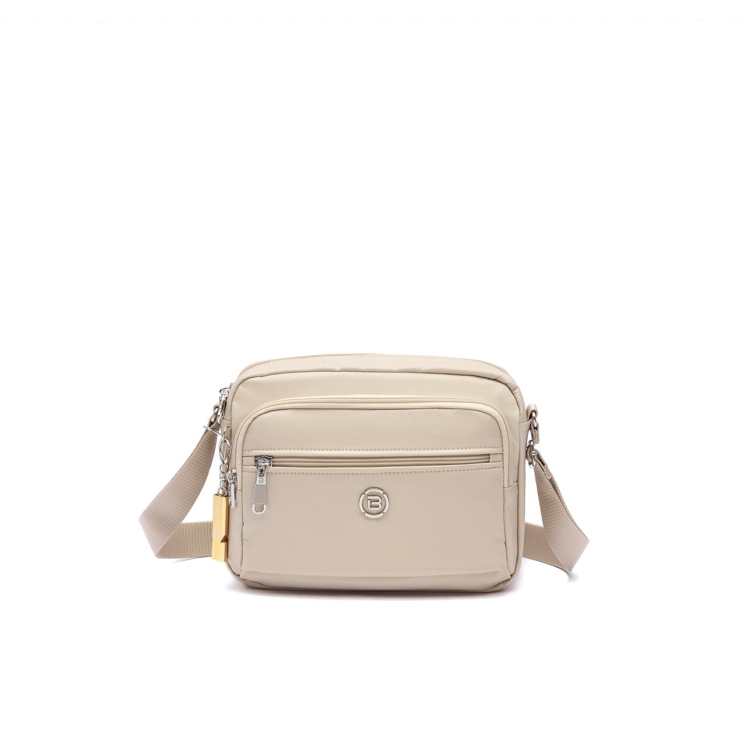 BNU2484-6D1 Biscuit Silver Gray Crossbody Front