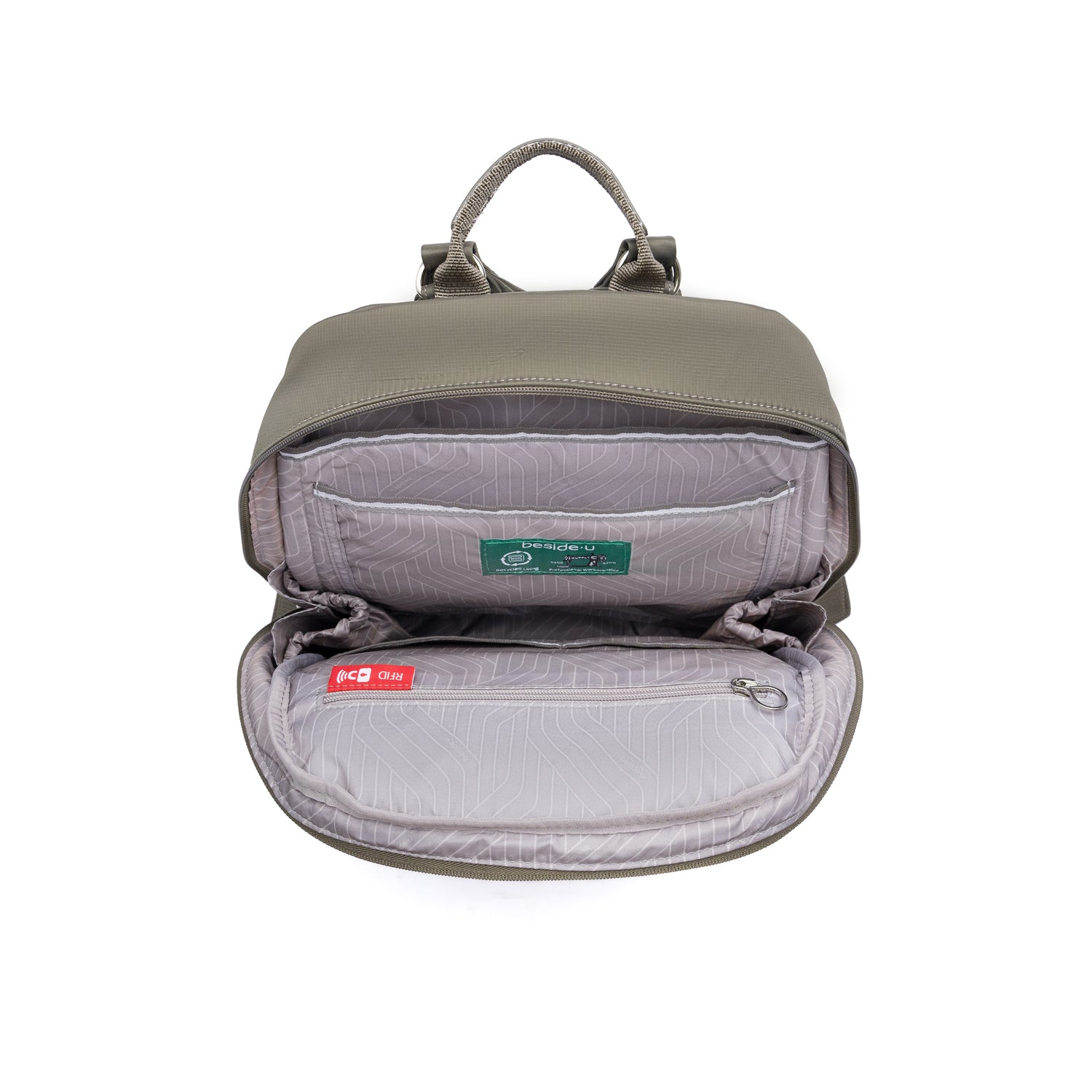 BNU2525-6C9 Sencha Mystery Gray Backpack Inside Main