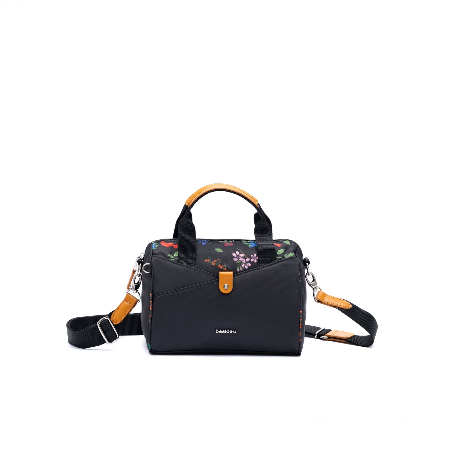 BNUFL2401-1D4 Encore Black Orchard Satchel Front