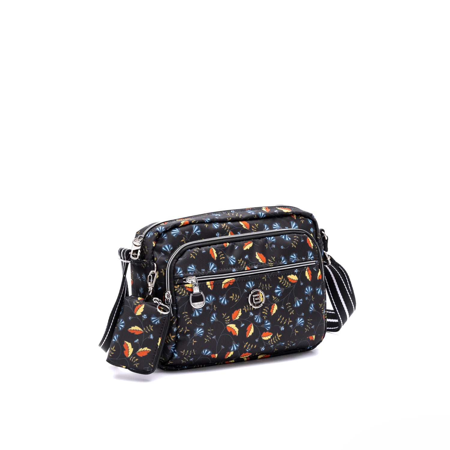 BNUP2484-1D7 Biscuit P Autumn Whispers Black Crossbody Angled