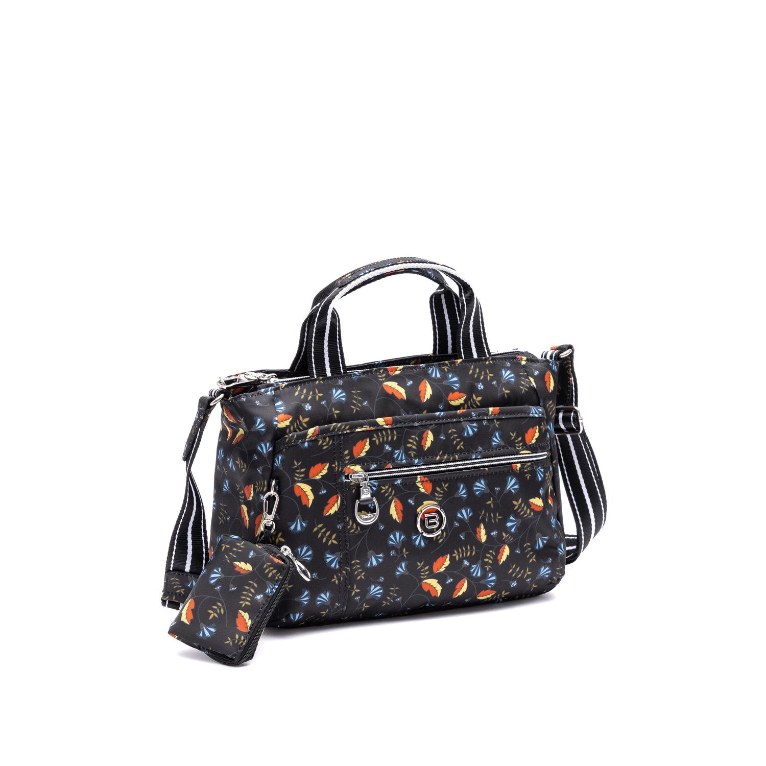 BNUP2527-1D7 Jazmin Autumn Whispers Black Satchel Angled
