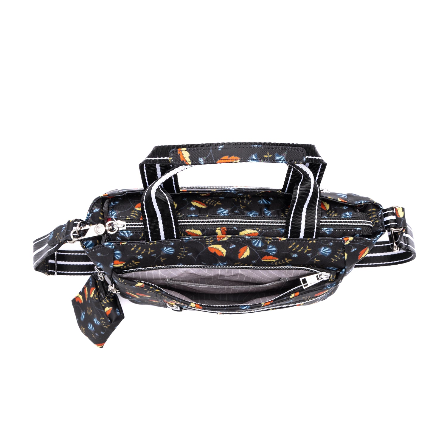 BNUP2527-1D7 Jazmin Autumn Whispers Black Satchel Inside Front