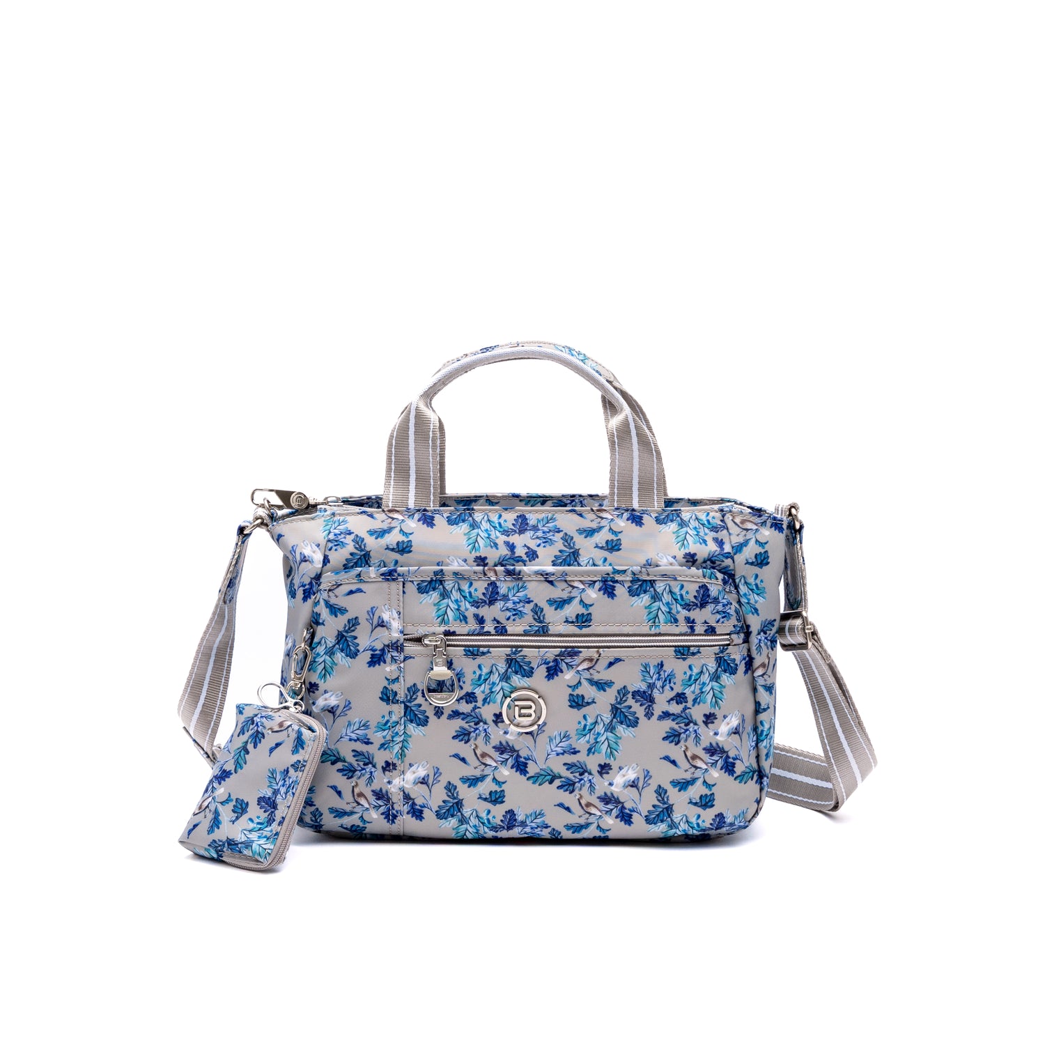 BNUP2527-6D3 Jazmin Ethereal Bloom Gray Satchel Front