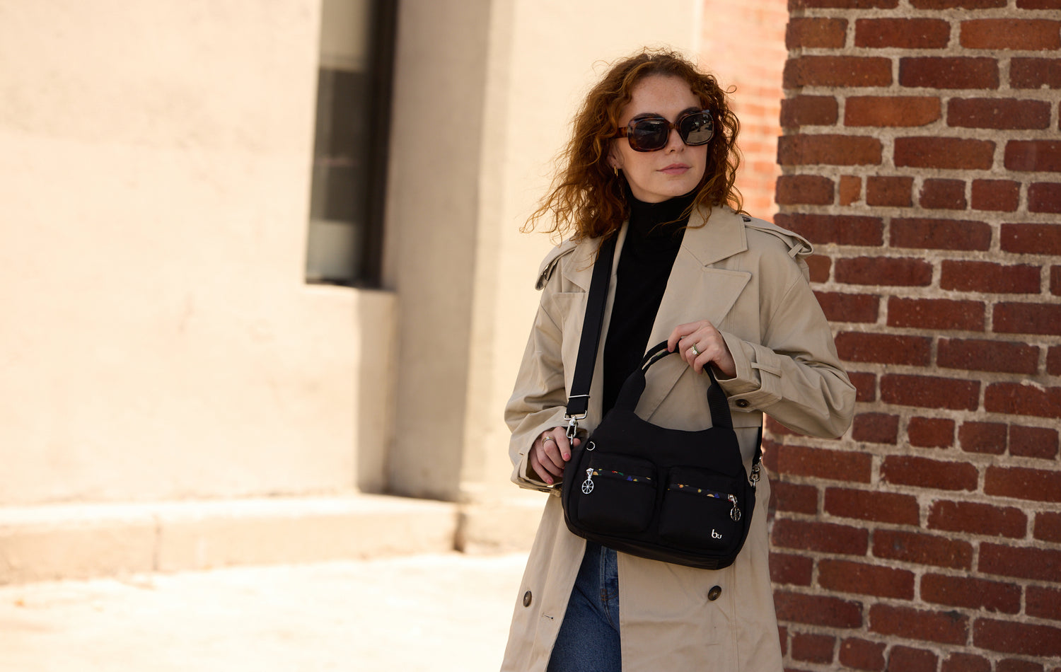 BTFA2405TV-100 Makenna Black Satchel Model