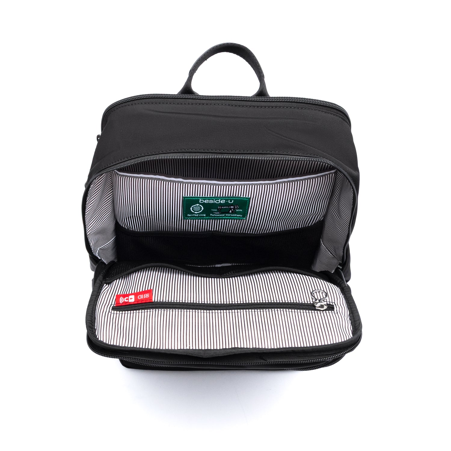 BXA2501-100 Xavier-01 Black Backpack Inside Main