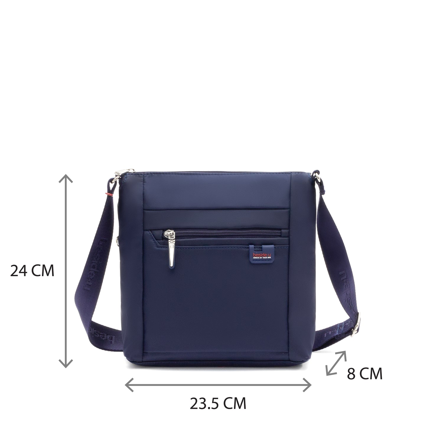 BAB2308-345 Angle Deep Blue Crossbody Size