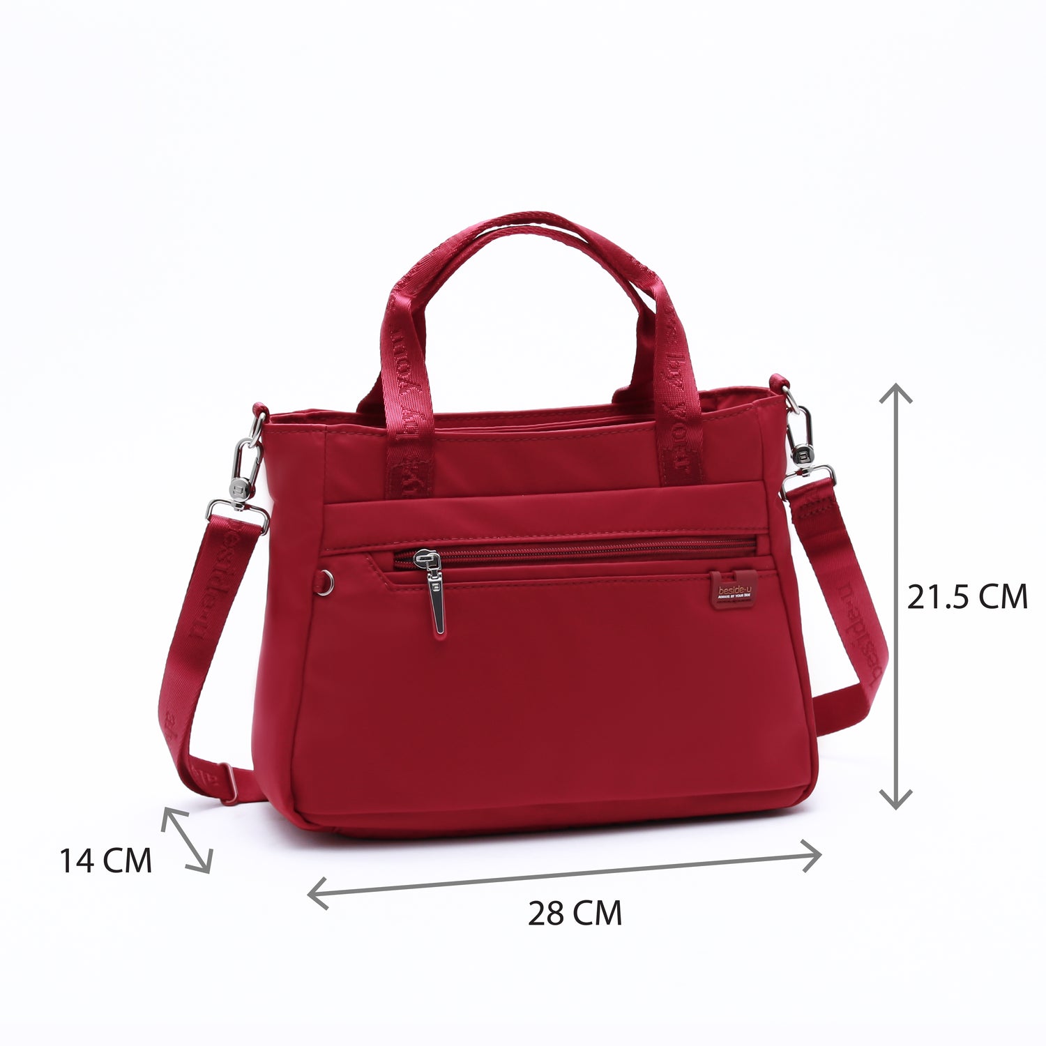 BAB2305-209 Nonstop Deep Red Satchel Size